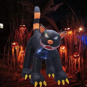 img 2 attached to 🎃 Inflatable Halloween Decorations: Twinkle Star 6.5ft Black Cat with LED Flashing Eyes and Moving Head - Spooky Outdoor Decoration for Home, Yard, Lawn, Garden Party