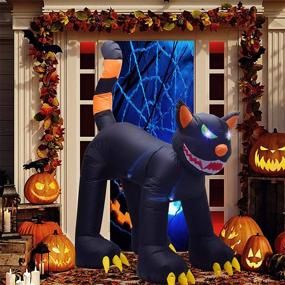 img 3 attached to 🎃 Inflatable Halloween Decorations: Twinkle Star 6.5ft Black Cat with LED Flashing Eyes and Moving Head - Spooky Outdoor Decoration for Home, Yard, Lawn, Garden Party