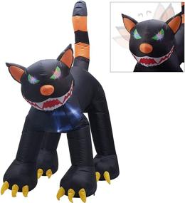 img 4 attached to 🎃 Inflatable Halloween Decorations: Twinkle Star 6.5ft Black Cat with LED Flashing Eyes and Moving Head - Spooky Outdoor Decoration for Home, Yard, Lawn, Garden Party