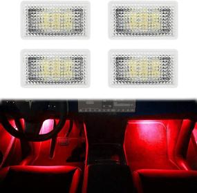 img 4 attached to 🚗 Carwiner Tesla Model 3/Y/S/X Ultra-bright Interior LED Lighting Bulbs Kit Accessories - Enhanced Visibility for Trunk, Frunk, Door Puddle, Foot-Well Lights (4 Pack, Red)