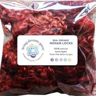 🐏 organic mohair locks - genuine wool fiber for doll hair, wigs, felting, blending, spinning, knitting, and embellishments. 1 ounce - henna logo
