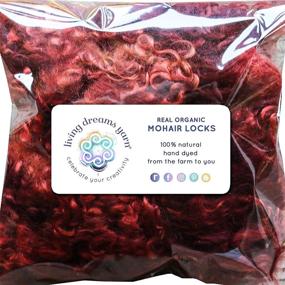 img 4 attached to 🐏 Organic Mohair Locks - Genuine Wool Fiber for Doll Hair, Wigs, Felting, Blending, Spinning, Knitting, and Embellishments. 1 Ounce - Henna