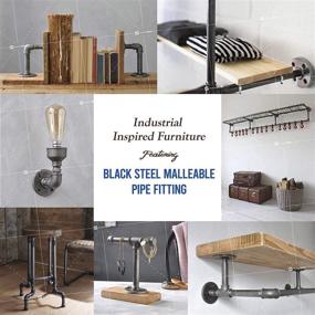 img 2 attached to 🛠️ Build DIY Vintage Furniture with SUPPLY GIANT QDCM1218-4 1/2 Inch Black Pipe Threaded Half Inch Malleable Steel Fitting, 1/2" x 18