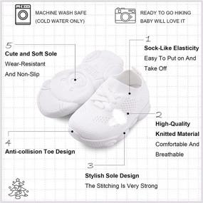 img 3 attached to 👶 Breathable Cotton Mesh Sneakers for 1-4 Year Olds: Slip-on Trainer Shoes for Baby's First Steps, Perfect for Boys and Girls - Ideal for Outdoor Play