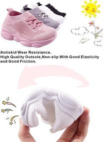 img 2 attached to 👶 Breathable Cotton Mesh Sneakers for 1-4 Year Olds: Slip-on Trainer Shoes for Baby's First Steps, Perfect for Boys and Girls - Ideal for Outdoor Play