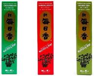 nippon kodo morning star incense bundle: authentic japanese premium incense sticks - cedarwood, sandalwood, green tea (3 x 50 sticks boxes) logo