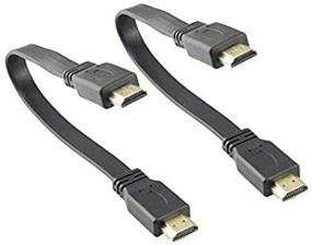 img 3 attached to MMNNE 2Pack 10 inch 25CM Flat HDMI Male to Male Cable - High-Speed, Supports Ethernet & 3D - Ideal for HDTV