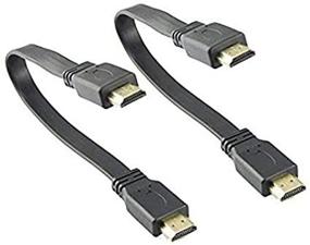 img 1 attached to MMNNE 2Pack 10 inch 25CM Flat HDMI Male to Male Cable - High-Speed, Supports Ethernet & 3D - Ideal for HDTV