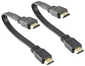 img 2 attached to MMNNE 2Pack 10 inch 25CM Flat HDMI Male to Male Cable - High-Speed, Supports Ethernet & 3D - Ideal for HDTV
