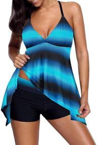 img 1 attached to Lovezesent Tankini Swimwear Racerback Swimsuit