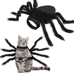 img 4 attached to 🕷️ Костюм для собаки или кота на Хэллоуин - пугающий костюм для домашних животных, вечеринка, поставки и украшения, регулируемый велкро для маленьких и средних собак и кошек.