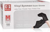 🧤 100pcs disposable medical synmax vinyl exam gloves - latex-free & powder-free - medium size in black logo