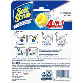 img 3 attached to Powerful Soft Scrub 4-in-1 Toilet Care with Lemon Scent - Convenient Rim Hanger Pack of 6