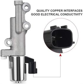 img 1 attached to 🔧 WMPHE Compatible with Nissan Altima, Frontier, and More - VVT Variable Valve Timing Control Solenoid Set for Left and Right Side - Replaces OEM 23796-EA2OB & 23796-EA2OA - Solenoid Valve