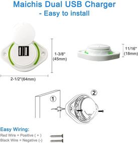img 2 attached to 🔌 Maichis 12V RV USB Charger with Fast Dual USB Outlet, Wall Mount USB Charging Station – Green Indicator Light and Cap, Ideal for RV, Camper, Motorhome, Boat, and More