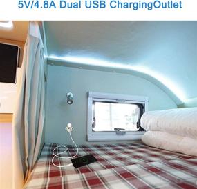 img 1 attached to 🔌 Maichis 12V RV USB Charger with Fast Dual USB Outlet, Wall Mount USB Charging Station – Green Indicator Light and Cap, Ideal for RV, Camper, Motorhome, Boat, and More