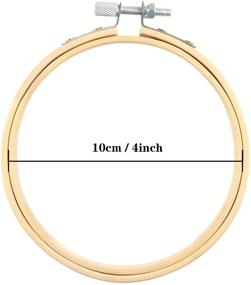 img 3 attached to 🧵 Bulk Set of 14 Adjustable 4 Inch Bamboo Embroidery Hoops - Round Wooden Cross Stitch Hoop Rings for Crafts, Sewing & Christmas Decorations