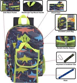 img 3 attached to Boys Backpack Lunch Pencil Accessories Backpacks for Kids' Backpacks