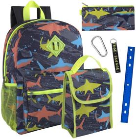 img 4 attached to Boys Backpack Lunch Pencil Accessories Backpacks for Kids' Backpacks