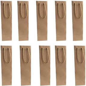 img 1 attached to 🍷 Pack of 10 Bottle Light Brown Paper White and Red Wine Bags - Convenient Holder for Enhanced Visibility