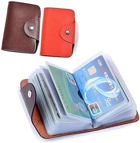 img 4 attached to Unisex Small Leather Credit Card Holder - 2 Pack (Redk&Amp