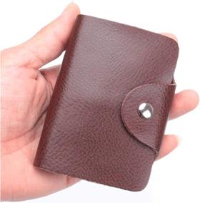 img 3 attached to Unisex Small Leather Credit Card Holder - 2 Pack (Redk&Amp