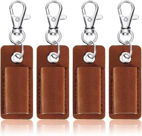 img 4 attached to 🖊️ Brown Leather Pen Holder | Portable Badge Pencil Holder | Pen Pouch Organizer | Pen Protector for Neck Lanyard or Badge Holder