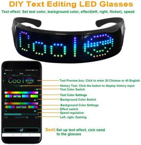 img 2 attached to efiealls светодиодные очки Bluetooth - Ламповые светодиодные умные очки с возможностью самостоятельной настройки/текст/граффити/анимация/управление ритмом 🕶️ через приложение. LED-очки на USB-зарядке, идеальные для вечеринок, Рождества, Нового года, подарки на День Благодарения.