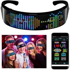 img 4 attached to efiealls LED Bluetooth Glasses - Full Color LED Smart Glasses with DIY/Text/Graffiti/Animation/Rhythm Control 🕶️ via APP. USB Charging LED Glasses Ideal for Parties, Christmas, New Year, Thanksgiving Day Gifts