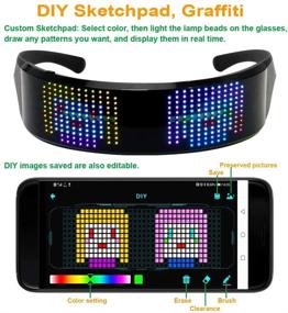 img 1 attached to efiealls LED Bluetooth Glasses - Full Color LED Smart Glasses with DIY/Text/Graffiti/Animation/Rhythm Control 🕶️ via APP. USB Charging LED Glasses Ideal for Parties, Christmas, New Year, Thanksgiving Day Gifts