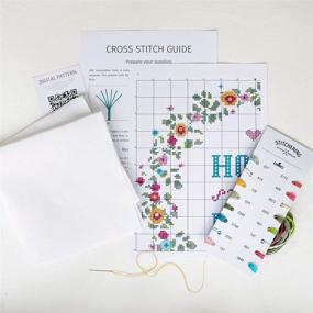 img 2 attached to 🏠 Home Sweet Home Cross Stitch Kit - 14 Count White Aida, 10"x10", 16 Colors, Hand Embroidery Set - DIY Handmade Home Decor