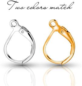 img 1 attached to 💎 BronaGrand Lever Back Earring French Hooks: 100pcs Open Loop for Jewelry Making in Gold and Silver