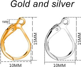 img 3 attached to 💎 BronaGrand Lever Back Earring French Hooks: 100pcs Open Loop for Jewelry Making in Gold and Silver