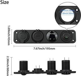 img 3 attached to 4-in-1 Marine Switch Panel with 12V Dual USB Charger Socket, LED Voltmeter, Cigarette Lighter Socket, and LED Lighted ON/Off Rocker Toggle Switch for Truck Car Marine Boat RV