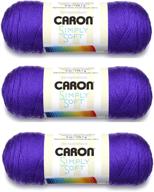 🧶 caron simply soft yarn solids (3-pack, iris color h97003-9747) - enhanced for seo logo