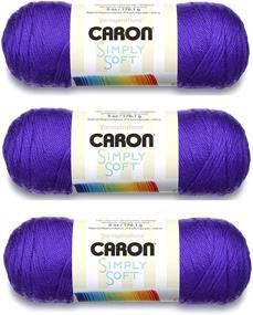 img 3 attached to 🧶 Caron Simply Soft Пряжа Однотонная (набор из 3 штук, цвет Ирис H97003-9747) - Улучшена для SEO