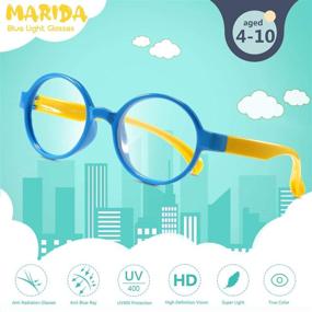 img 3 attached to MARIDA Kids Blue Light Blocking Glasses: Flexible 👓 Round Frame with Anti-Fatigue, Glare & UV Protection (Ages 3-12)