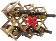 🍷 удобный складной деревянный держатель для бутылок вина: стильная естественная винная полка с 8 отделениями для 10 бутылок - идеальное решение для хранения. логотип
