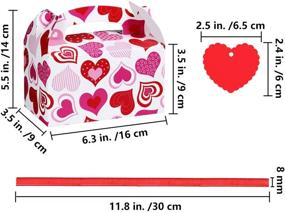 img 2 attached to 🎁 48-Piece Winlyn Valentine's Day Cookie Boxes Set - Heart Prints Treat Boxes, Goodie Bag Party Favor Containers with Heart Tags - Bulk Candy Boxes for Kids, Girls, School Classroom Supplies on Mother's Day