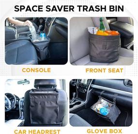 img 3 attached to 🚘 EcoNour Car Trash Can (2021 Updated): Waterproof & Leakproof Interiors, Easy Mountable Back Seat Garbage Can, Foldable Waste Bag for Car, Multi-Use Hanging Garbage Bag