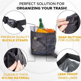 img 2 attached to 🚘 EcoNour Car Trash Can (2021 Updated): Waterproof & Leakproof Interiors, Easy Mountable Back Seat Garbage Can, Foldable Waste Bag for Car, Multi-Use Hanging Garbage Bag