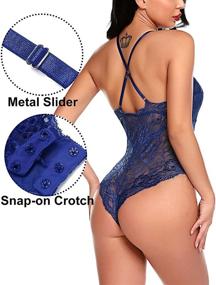 img 3 attached to Avidlove Crotch Lingerie Bodysuit Babydoll