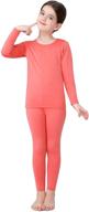 thermal underwear set for girls by lapasa - long johns fleece lined winter base layer top & bottom (thermoflux g03/heatgen g15) logo