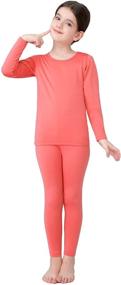 img 4 attached to Thermal Underwear Set for Girls by LAPASA - Long Johns Fleece Lined Winter Base Layer Top & Bottom (Thermoflux G03/Heatgen G15)