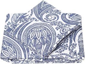 img 3 attached to Luxurious Paisley Bed Sheet Set by Cosy House Collection - Super Soft Hotel Sheets - Stain & Wrinkle Resistant - 5 Piece Bedset (Split King, Blue Paisley)