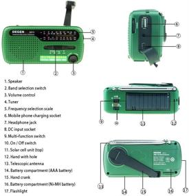 img 1 attached to 📻 ДЭГЕН ДЕ13 FM AM SW Крэнк Динамо Солнечный Банк Питания, Аварийное Радио с LED Фонариком A0798A Глобальный Приемник - Усиленный для SEO