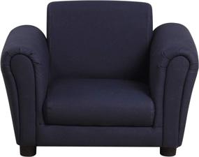 img 3 attached to 🪑 Linen Fabric Kids Sofa Chair in Blue - Upholstered Toddler Mini Couch with Wood Frame, Plastic Legs - Ideal Children's Gift for Seating