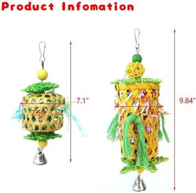 img 2 attached to 🦜 Bamboo Bird Shredder Toys Set: CooShou 3Pcs Handmade Parrot Conure Chewing Toy with Rattan Stars, Swing Foraging Toy - Ideal for Cockatiels, Budgies, and Parroket