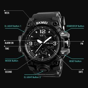 img 1 attached to 🕘 MJSCPHBJK Men's Analog Sports Watch Military Watch LED Stopwatch Digital Electronic Watches Large Dual Display Waterproof Tactical Army Watches for Men - Perfect for Outdoor Activities