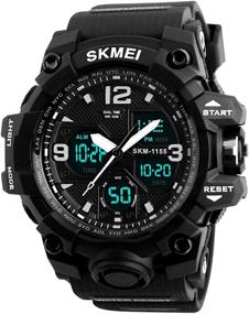 img 3 attached to 🕘 MJSCPHBJK Men's Analog Sports Watch Military Watch LED Stopwatch Digital Electronic Watches Large Dual Display Waterproof Tactical Army Watches for Men - Perfect for Outdoor Activities